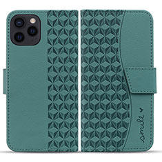 Leather Case Stands Flip Cover Holder HF1 for Apple iPhone 14 Pro Max Green