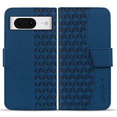 Leather Case Stands Flip Cover Holder HF1 for Google Pixel 8 5G Blue