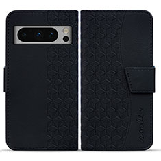 Leather Case Stands Flip Cover Holder HF1 for Google Pixel 8 Pro 5G Black