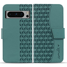 Leather Case Stands Flip Cover Holder HF1 for Google Pixel 8 Pro 5G Green
