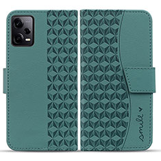 Leather Case Stands Flip Cover Holder HF1 for Xiaomi Redmi Note 12 Explorer Green