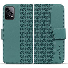 Leather Case Stands Flip Cover Holder HF1 for Xiaomi Redmi Note 12 Pro+ Plus 5G Green