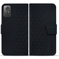 Leather Case Stands Flip Cover Holder HF1 for Xiaomi Redmi Note 12S Black