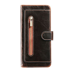 Leather Case Stands Flip Cover Holder JDK for Samsung Galaxy S20 5G Brown