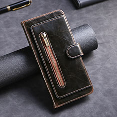 Leather Case Stands Flip Cover Holder JDK for Xiaomi Poco F3 5G Brown