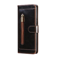 Leather Case Stands Flip Cover Holder JDK for Xiaomi Redmi Note 10 5G Brown