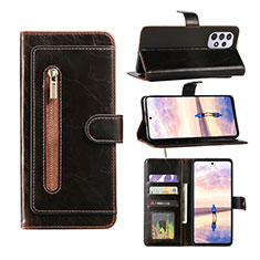 Leather Case Stands Flip Cover Holder JDK1 for Samsung Galaxy A52 4G Brown