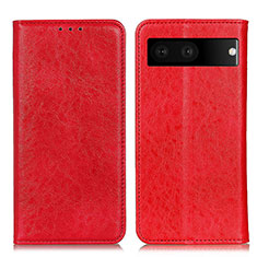 Leather Case Stands Flip Cover Holder K01Z for Google Pixel 7 5G Red