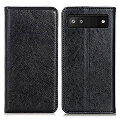 Leather Case Stands Flip Cover Holder K01Z for Google Pixel 7a 5G Black