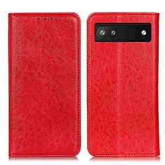 Leather Case Stands Flip Cover Holder K01Z for Google Pixel 7a 5G Red