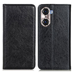 Leather Case Stands Flip Cover Holder K01Z for Huawei Honor 60 5G Black