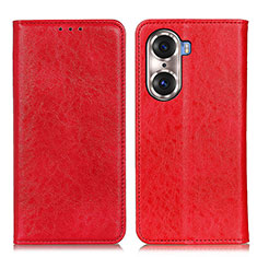 Leather Case Stands Flip Cover Holder K01Z for Huawei Honor 60 5G Red