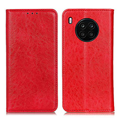 Leather Case Stands Flip Cover Holder K01Z for Huawei Nova 8i Red