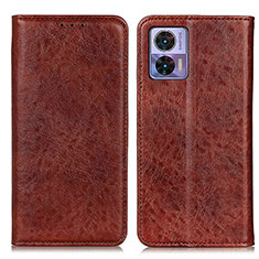 Leather Case Stands Flip Cover Holder K01Z for Motorola Moto Edge 30 Lite 5G Brown