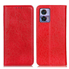 Leather Case Stands Flip Cover Holder K01Z for Motorola Moto Edge 30 Lite 5G Red