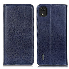 Leather Case Stands Flip Cover Holder K01Z for Nokia C2 2nd Edition Blue