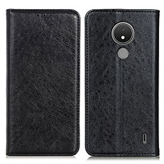 Leather Case Stands Flip Cover Holder K01Z for Nokia C21 Black