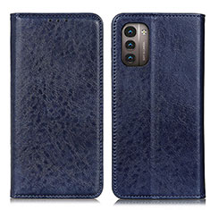 Leather Case Stands Flip Cover Holder K01Z for Nokia G11 Blue