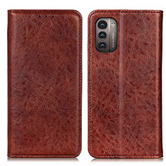 Leather Case Stands Flip Cover Holder K01Z for Nokia G11 Brown