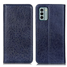 Leather Case Stands Flip Cover Holder K01Z for Nokia G22 Blue