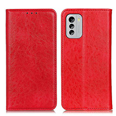 Leather Case Stands Flip Cover Holder K01Z for Nokia G60 5G Red