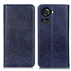 Leather Case Stands Flip Cover Holder K01Z for OnePlus 10R 5G Blue