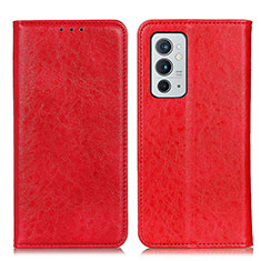 Leather Case Stands Flip Cover Holder K01Z for OnePlus 9RT 5G Red