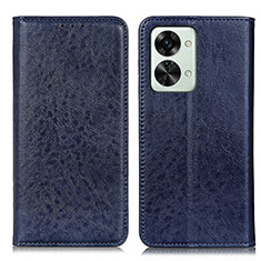 Leather Case Stands Flip Cover Holder K01Z for OnePlus Nord 2T 5G Blue