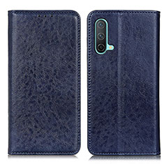 Leather Case Stands Flip Cover Holder K01Z for OnePlus Nord CE 5G Blue