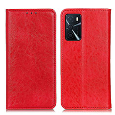 Leather Case Stands Flip Cover Holder K01Z for Oppo A16s Red