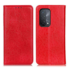 Leather Case Stands Flip Cover Holder K01Z for Oppo A54 5G Red