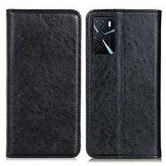 Leather Case Stands Flip Cover Holder K01Z for Oppo A54s Black