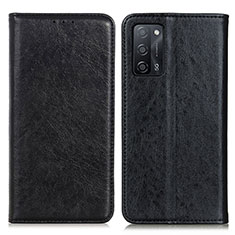 Leather Case Stands Flip Cover Holder K01Z for Oppo A55 5G Black