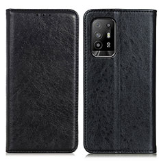 Leather Case Stands Flip Cover Holder K01Z for Oppo A94 5G Black