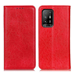 Leather Case Stands Flip Cover Holder K01Z for Oppo A94 5G Red