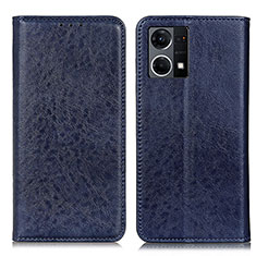 Leather Case Stands Flip Cover Holder K01Z for Oppo F21 Pro 4G Blue