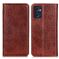 Leather Case Stands Flip Cover Holder K01Z for Oppo Find X5 Lite 5G Brown