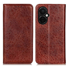 Leather Case Stands Flip Cover Holder K01Z for Oppo K11x 5G Brown