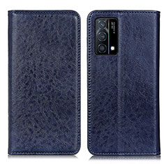 Leather Case Stands Flip Cover Holder K01Z for Oppo K9 5G Blue