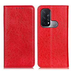 Leather Case Stands Flip Cover Holder K01Z for Oppo Reno5 A Red
