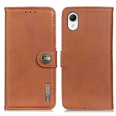Leather Case Stands Flip Cover Holder K01Z for Samsung Galaxy A23e 5G Brown