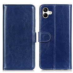 Leather Case Stands Flip Cover Holder K01Z for Samsung Galaxy M04 Blue
