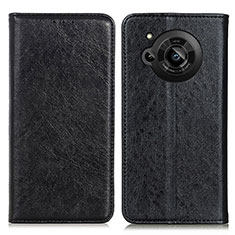 Leather Case Stands Flip Cover Holder K01Z for Sharp Aquos R7s Black