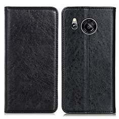 Leather Case Stands Flip Cover Holder K01Z for Sharp Aquos Sense7 Black