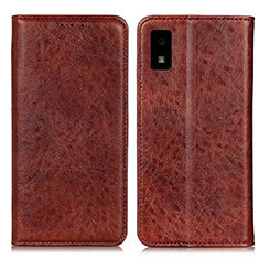 Leather Case Stands Flip Cover Holder K01Z for Sharp Aquos wish Brown