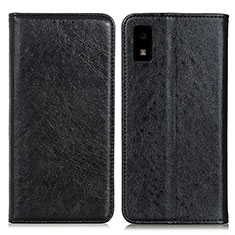 Leather Case Stands Flip Cover Holder K01Z for Sharp Aquos wish2 Black