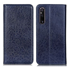 Leather Case Stands Flip Cover Holder K01Z for Sony Xperia 1 V Blue