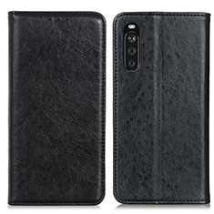 Leather Case Stands Flip Cover Holder K01Z for Sony Xperia 10 III Black