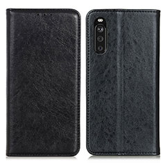 Leather Case Stands Flip Cover Holder K01Z for Sony Xperia 10 III SO-52B Black