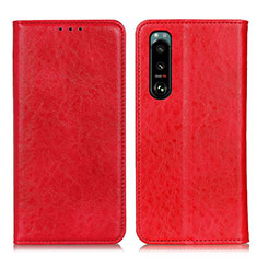 Leather Case Stands Flip Cover Holder K01Z for Sony Xperia 5 III SO-53B Red